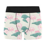 Pink lotus waterlily leaves pattern Men's All Over Print Boxer Briefs Men's Underwear