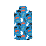 Colorful rhino pattern Women's Padded Vest