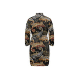 Cute dinosaurs pattern Men's Long Sleeve Belted Night Robe