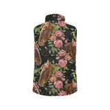 Horse head wild roses pattern Men's Padded Vest