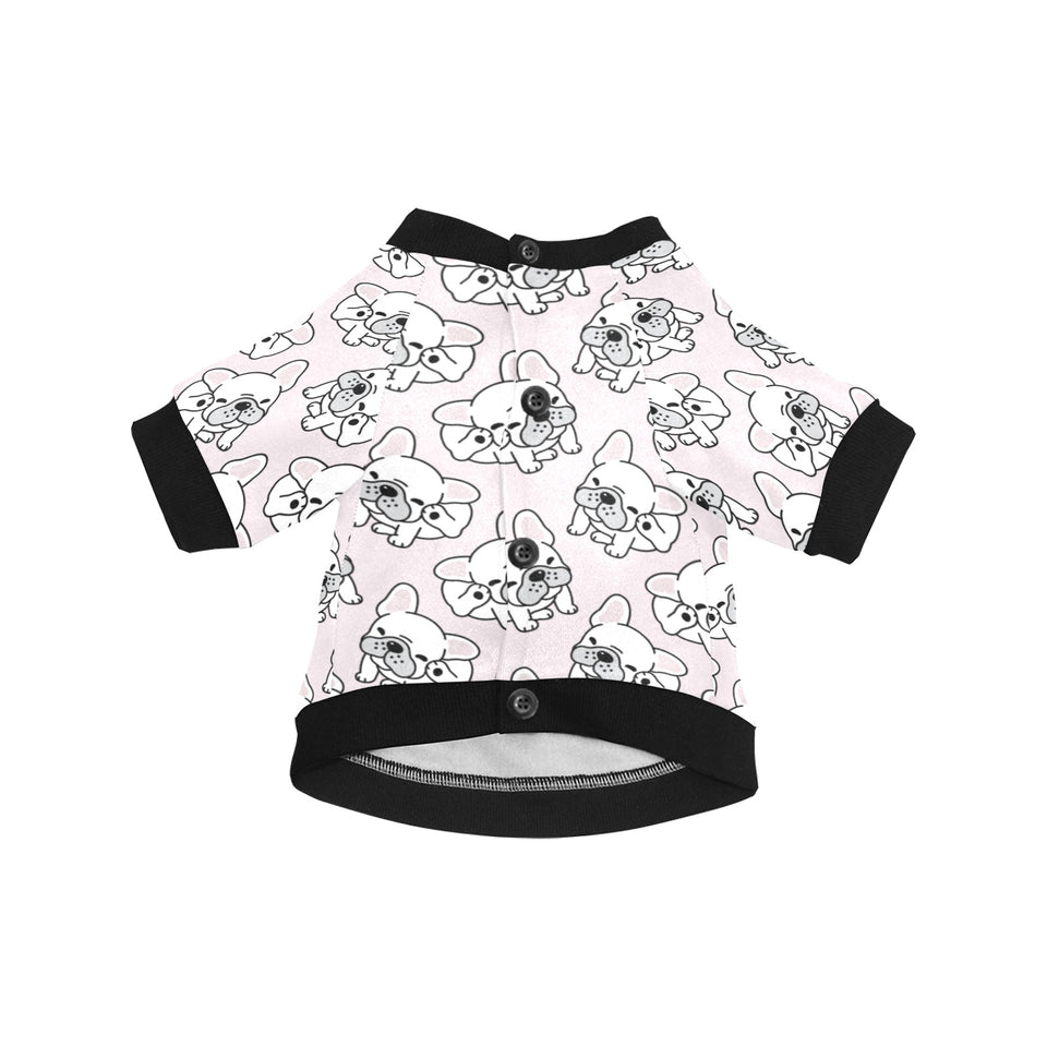 Cute french bulldog pattern All Over Print Pet Dog Round Neck Fuzzy Shirt