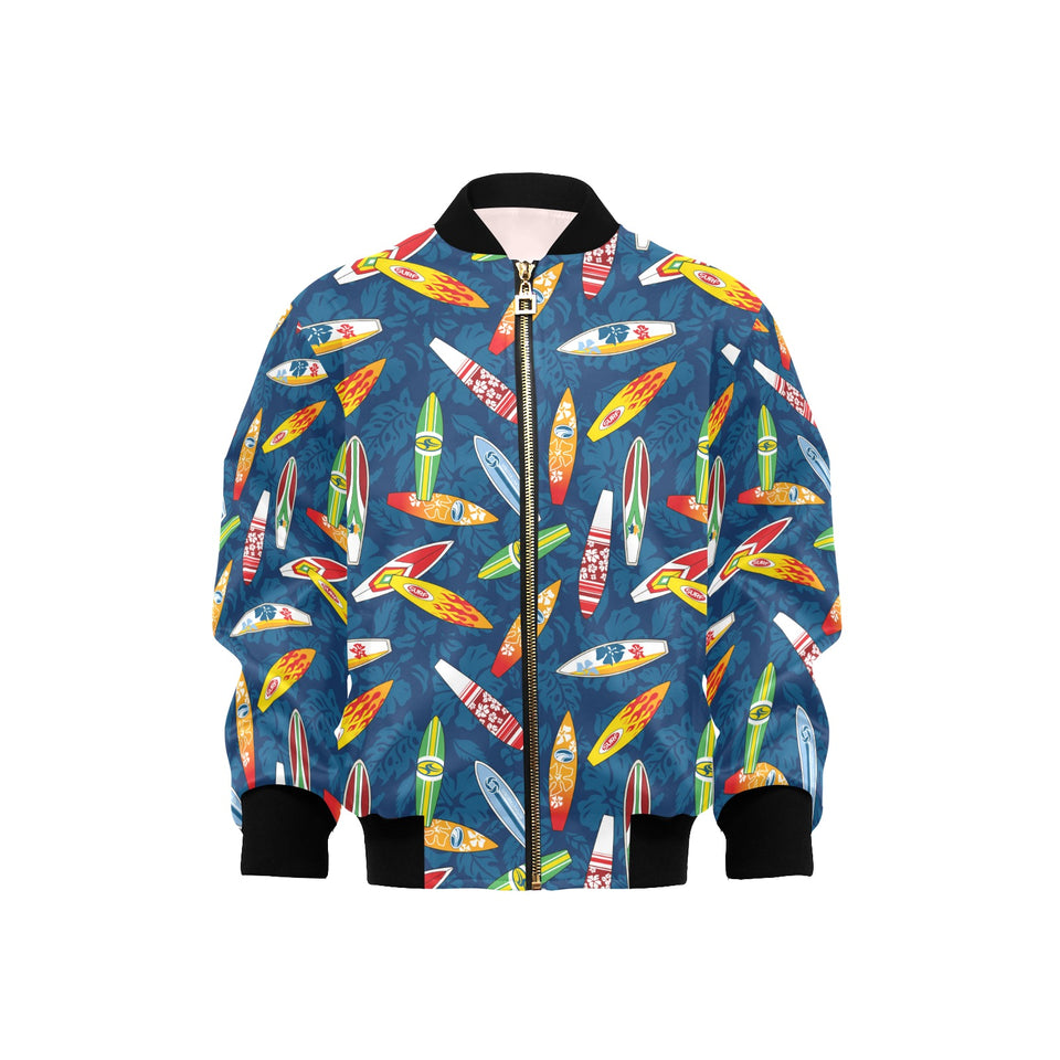 Surfboard Pattern Print Design 01 Kids' Boys' Girls' Bomber Jacket