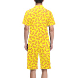 Sausage Pattern Print Design 01 Men's V-Neck Short Pajama Set