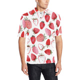 watercolor hand drawn beautiful strawberry pattern Men's All Over Print Polo Shirt