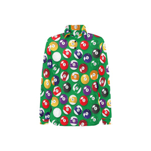 Billiard Ball Pattern Print Design 02 Women's Long Sleeve Polo Shirt