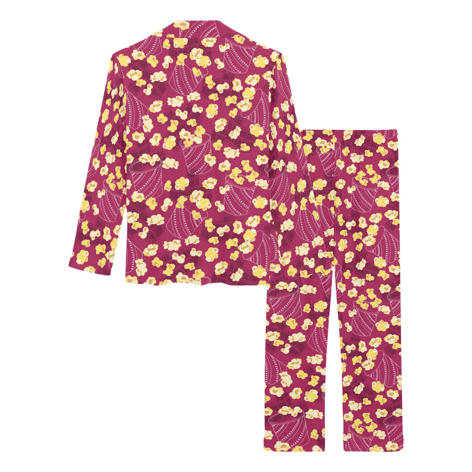 Popcorn Pattern Print Design 02 Women's Long Pajama Set