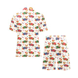 Corgi Christmas Pattern Men's V-Neck Short Pajama Set