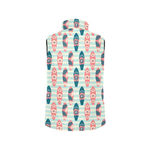 Surfboard Pattern Print Design 02 Women's Padded Vest
