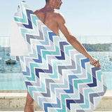 zigzag chevron blue pattern Beach Towel