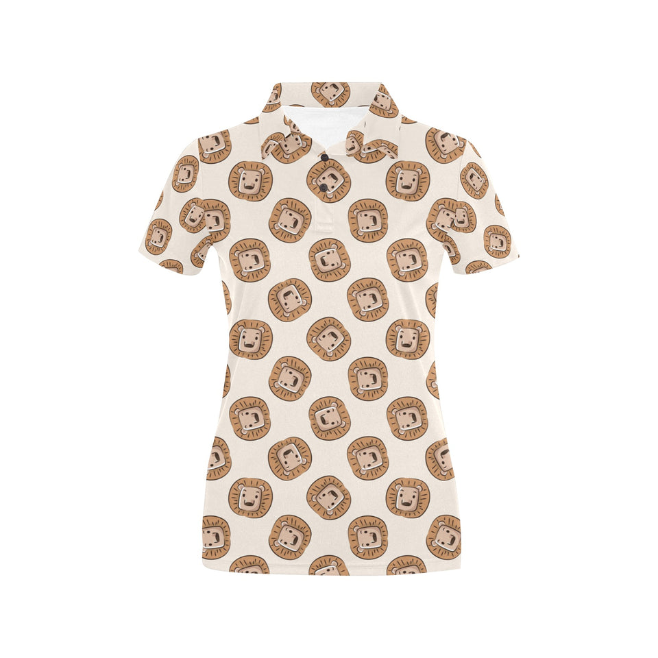 Lion Pattern Print Design 01 Women's All Over Print Polo Shirt