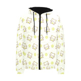 Cute cartoon frog baby pattern Men's Padded Hooded Jacket