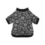 Garlic pattern black background All Over Print Pet Dog Round Neck Fuzzy Shirt