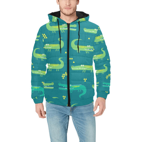 Crocodile pattern Men's Padded Hooded Jacket