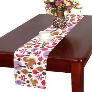 Squirrel Pattern Print Design 02 Table Runner
