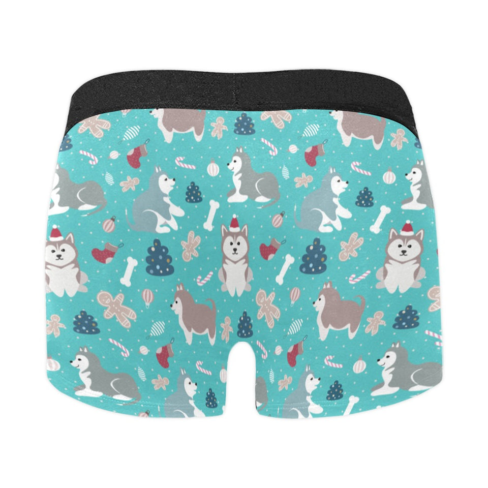 Christmas cute siberian husky puppie pattern Men's All Over Print Boxer Briefs Men's Underwear