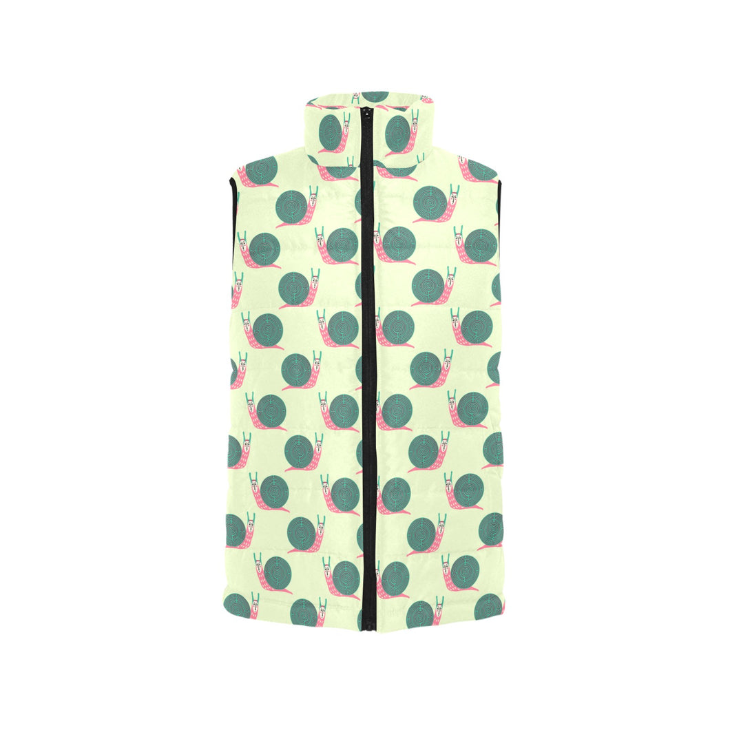 Snail Pattern Print Design 04 Women's Padded Vest