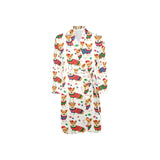 Corgi Christmas Pattern Men's Long Sleeve Belted Night Robe