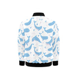 Blue whale pattern Kids' Boys' Girls' Bomber Jacket