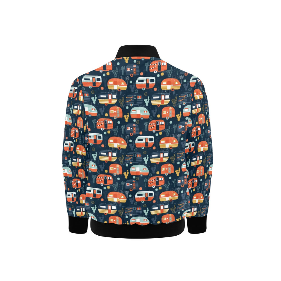 Camper Van Pattern Print Design 05 Kids' Boys' Girls' Bomber Jacket