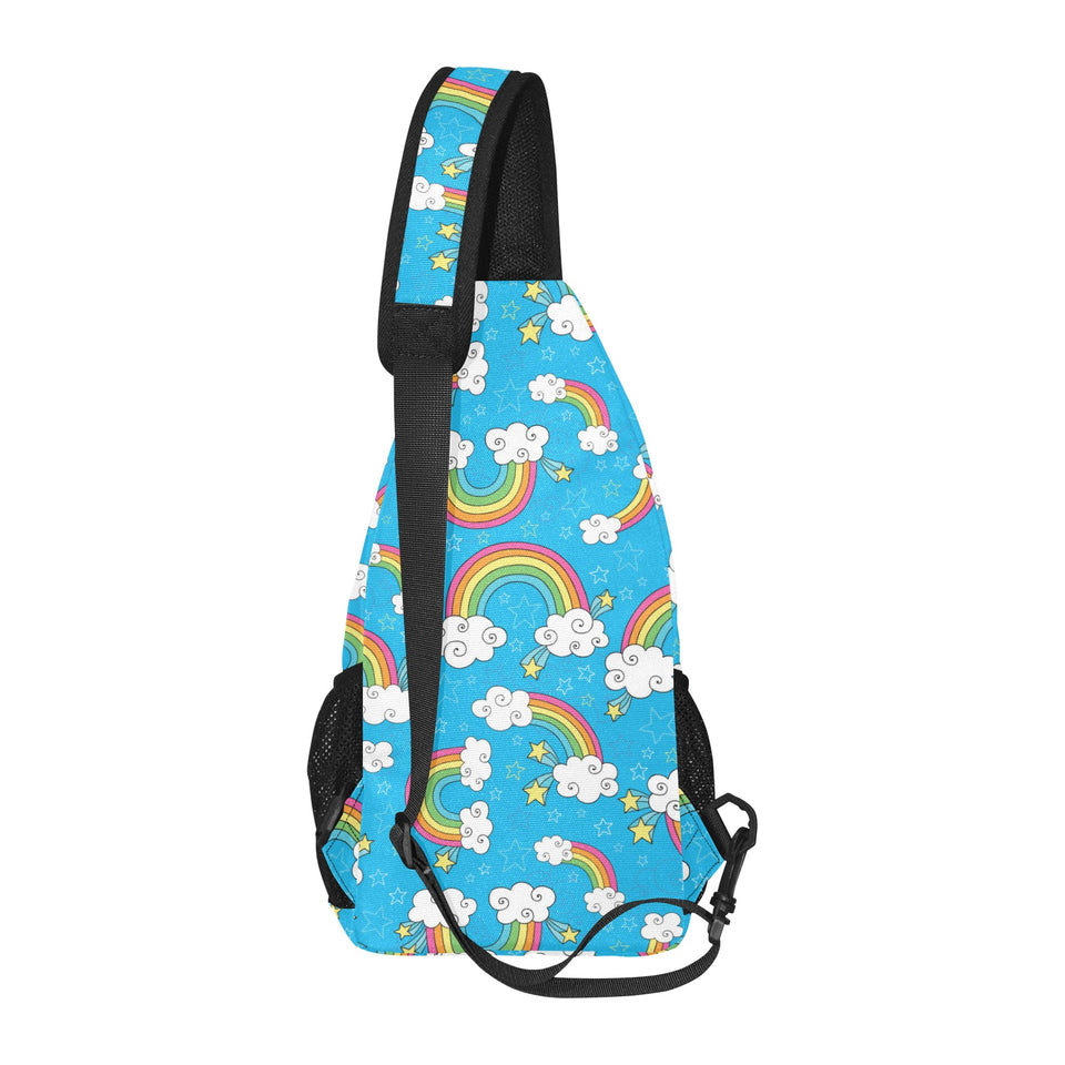 Rainbows Sky Clouds Pattern All Over Print Chest Bag