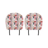 Pig Pattern Print Design 02 Car Headrest Cover