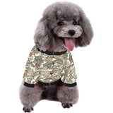 Monkey tropical leaves background All Over Print Pet Dog Round Neck Fuzzy Shirt
