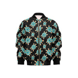 Sea turtle blue stone pattern Kids' Boys' Girls' Bomber Jacket