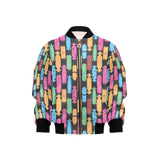 Skate Board Pattern Print Design 02 Kids' Boys' Girls' Bomber Jacket