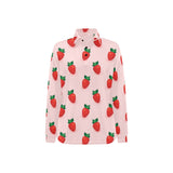 Strawberry beautiful pattern Women's Long Sleeve Polo Shirt