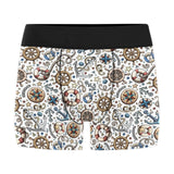 Cute nautical steering wheel anchor pattern Men's All Over Print Boxer Briefs Men's Underwear
