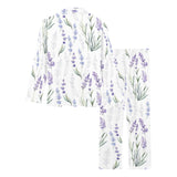 Hand painting Watercolor Lavender Women's Long Pajama Set