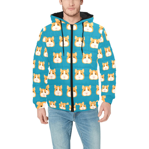 Guinea Pig Pattern Print Design 03 Men's Padded Hooded Jacket
