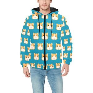 Guinea Pig Pattern Print Design 03 Men's Padded Hooded Jacket