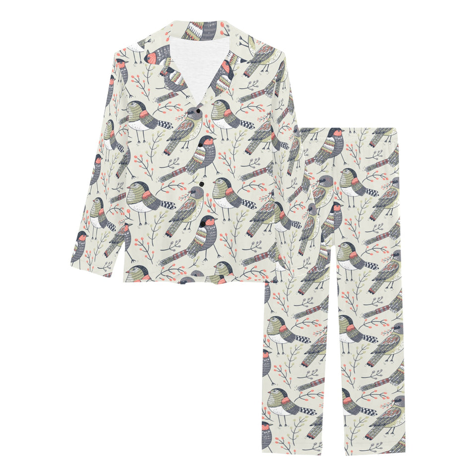 Pigeon Pattern Print Design 04 Women's Long Pajama Set