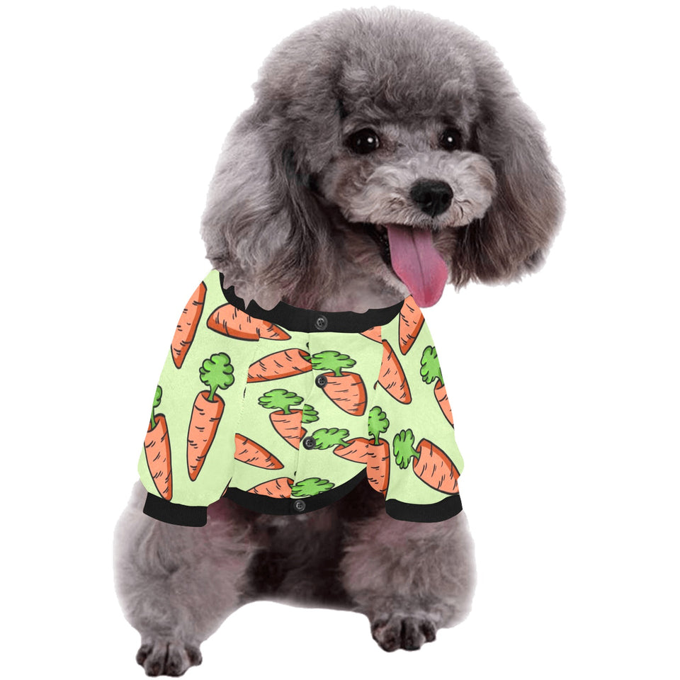 Carrot Pattern Print Design 05 All Over Print Pet Dog Round Neck Fuzzy Shirt