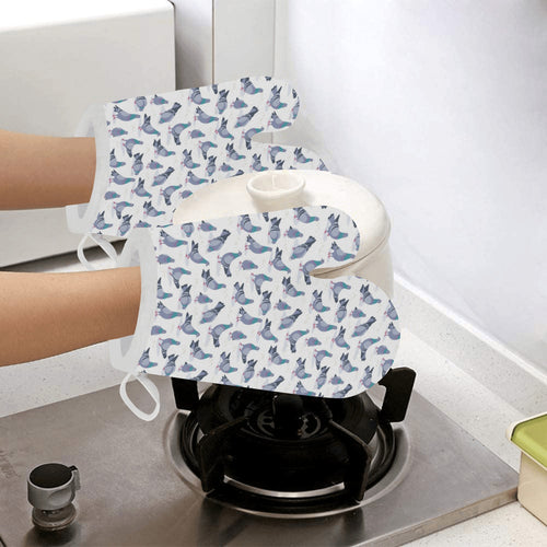 Pigeon Pattern Print Design 03 Heat Resistant Oven Mitts