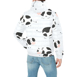 Cute cows pattern Men's Padded Hooded Jacket
