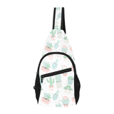 Pastel color cactus pattern All Over Print Chest Bag