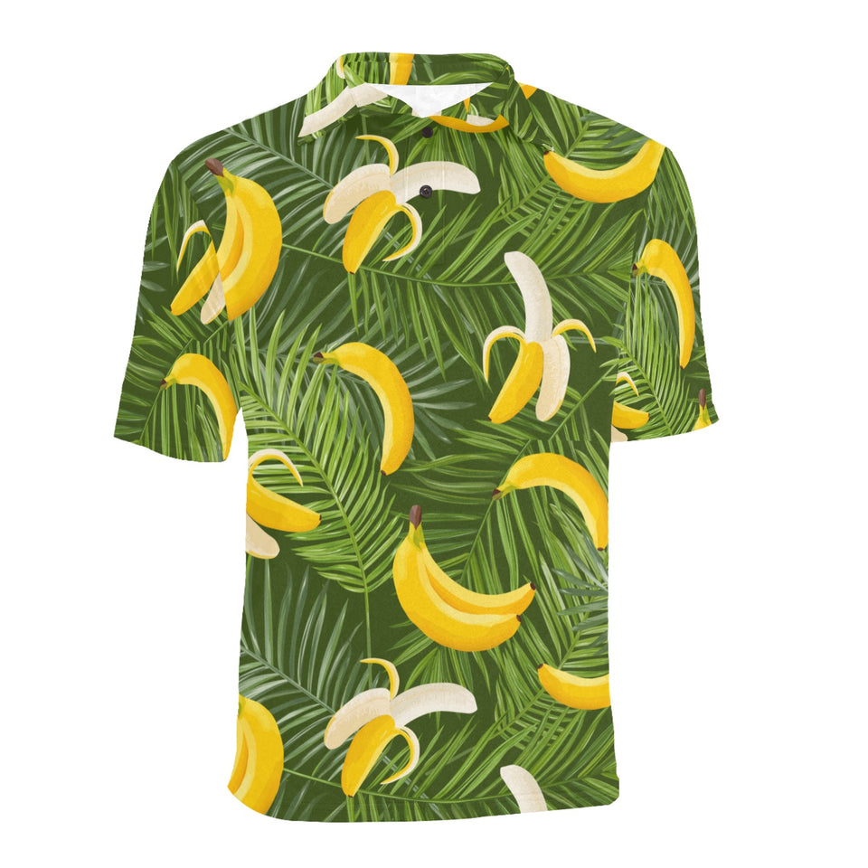 Banana Palm Leaves pattern Men's All Over Print Polo Shirt