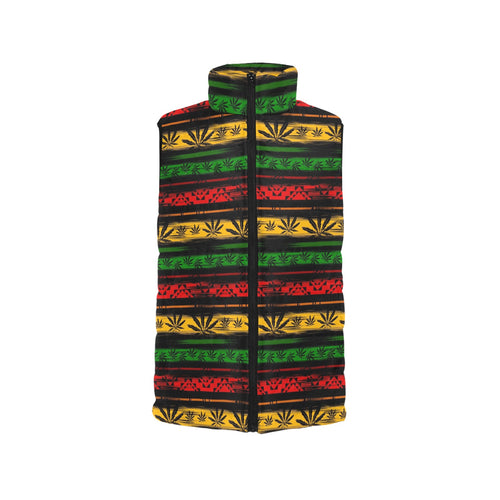 Canabis Marijuana Weed Pattern Print Design 04 Men's Padded Vest