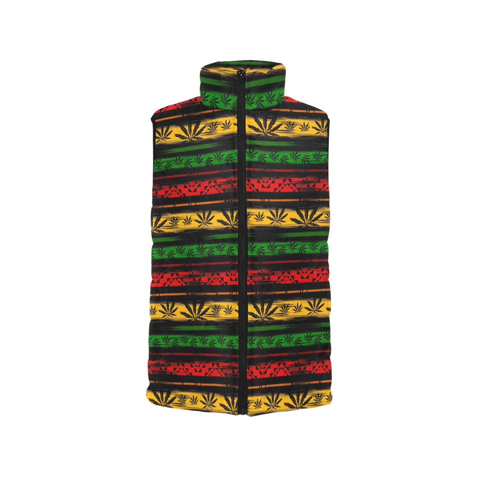 Canabis Marijuana Weed Pattern Print Design 04 Men's Padded Vest