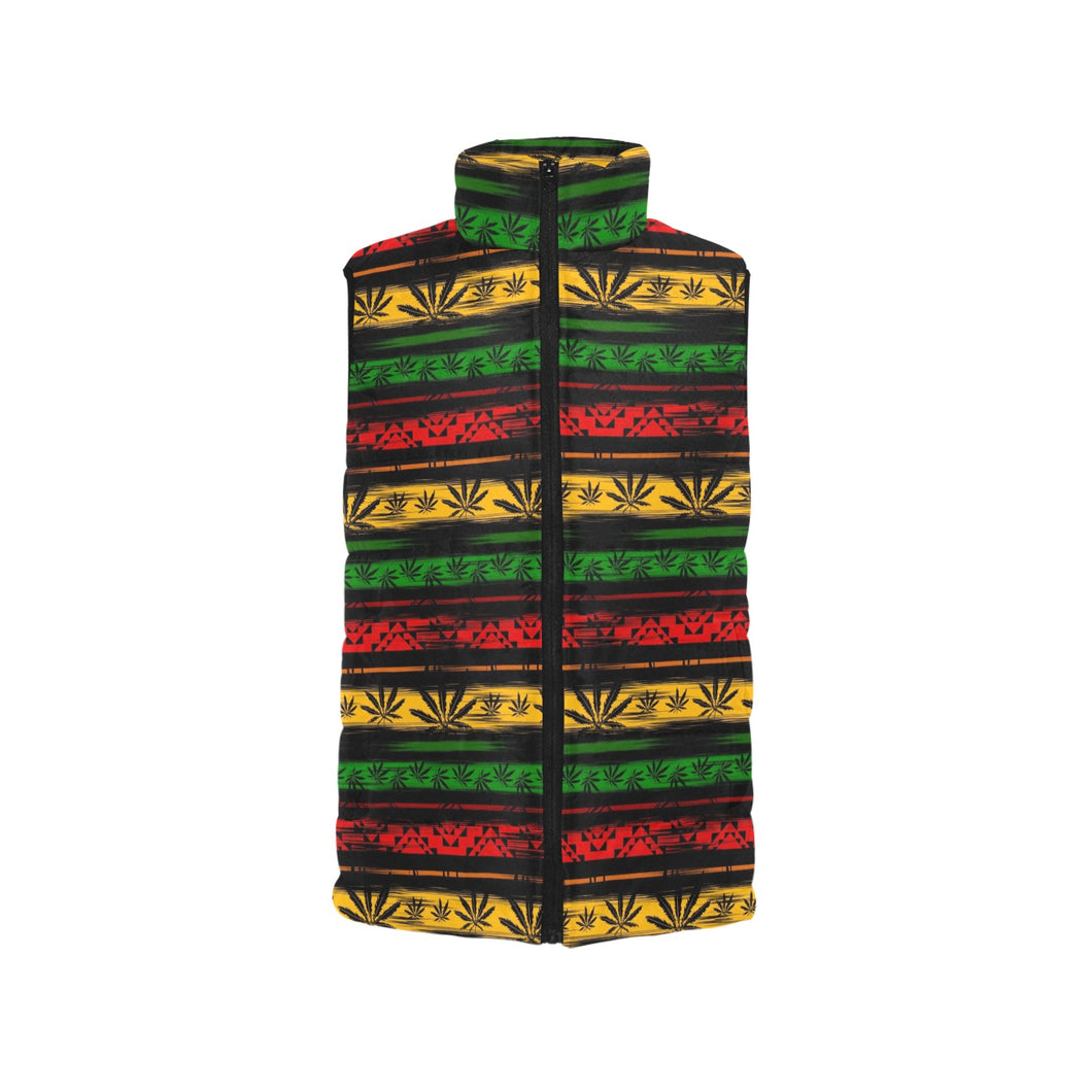 Canabis Marijuana Weed Pattern Print Design 04 Men's Padded Vest
