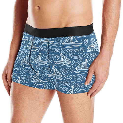 Hand drawn sailboat pattern Men's All Over Print Boxer Briefs Men's Underwear