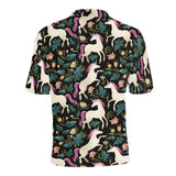 Unicorns forest background Men's All Over Print Polo Shirt