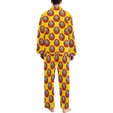 Daruma japanese wooden doll yellow background Men's Long Pajama Set