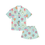 Hot Air Balloon design Pattern Kids' Boys' Girls' V-Neck Short Pajama Set