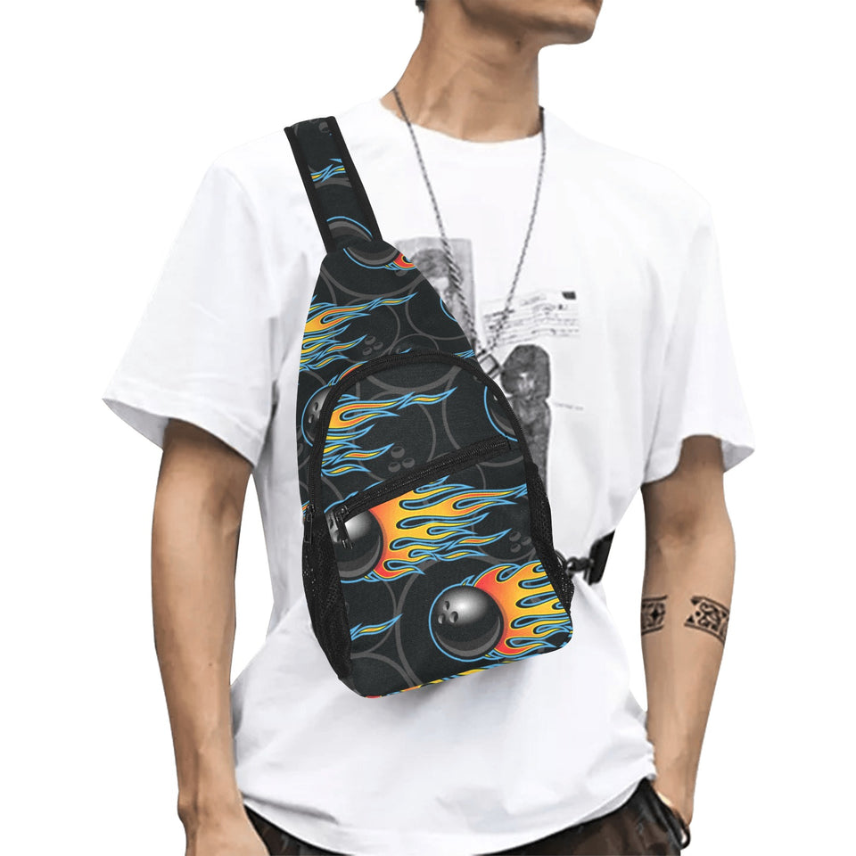 Bowling balls flame pattern All Over Print Chest Bag
