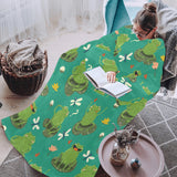 Cute frog dragonfly design pattern Blanket Robe with Sleeves