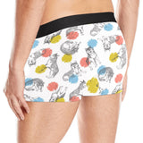 Siberian husky and colorful circle pattern Men's All Over Print Boxer Briefs Men's Underwear