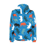 Colorful rhino pattern Men's Padded Hooded Jacket